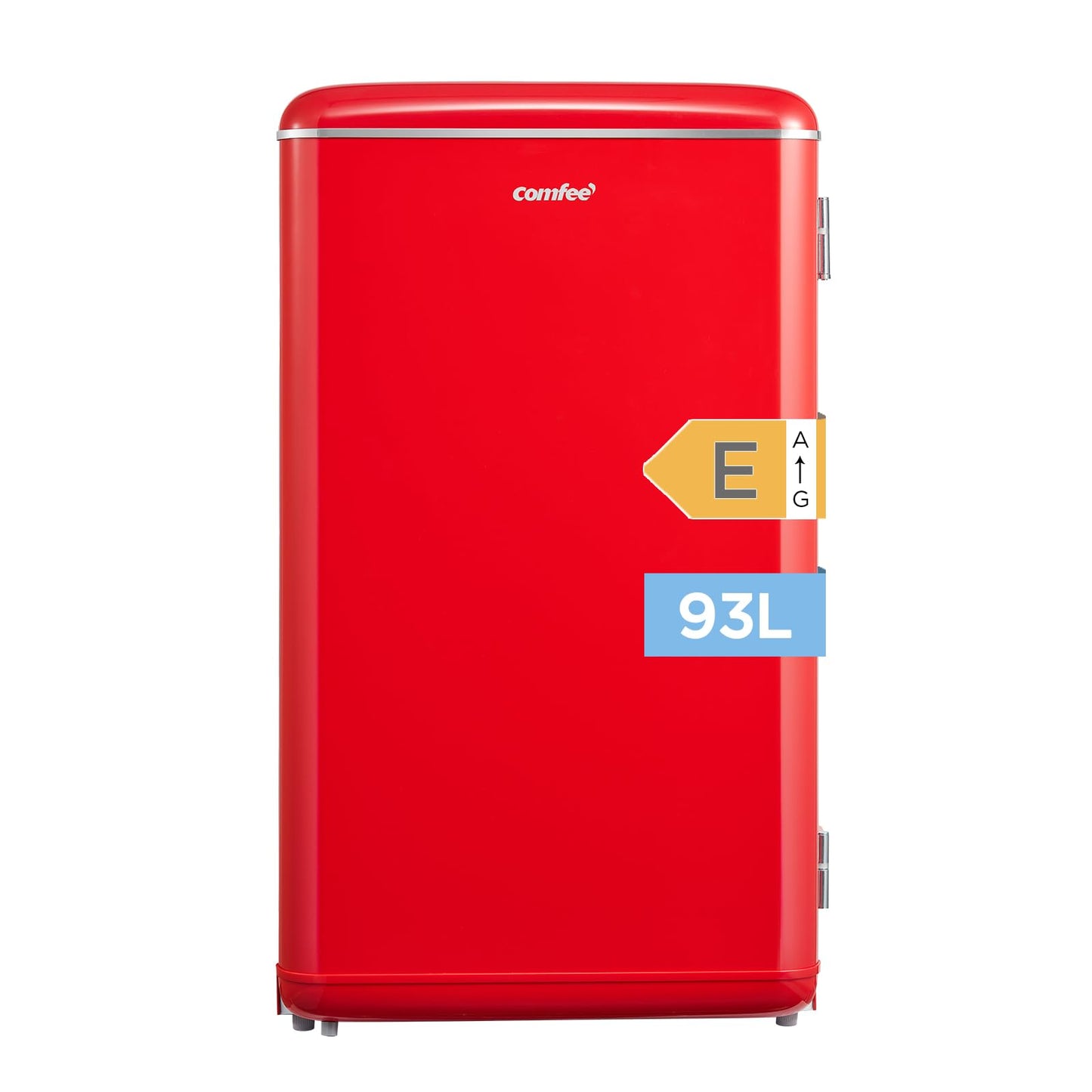 COMFEE' RCD93RE2EURT(E) Mini Frigorífico 93L Retro, Silencioso, Rojo