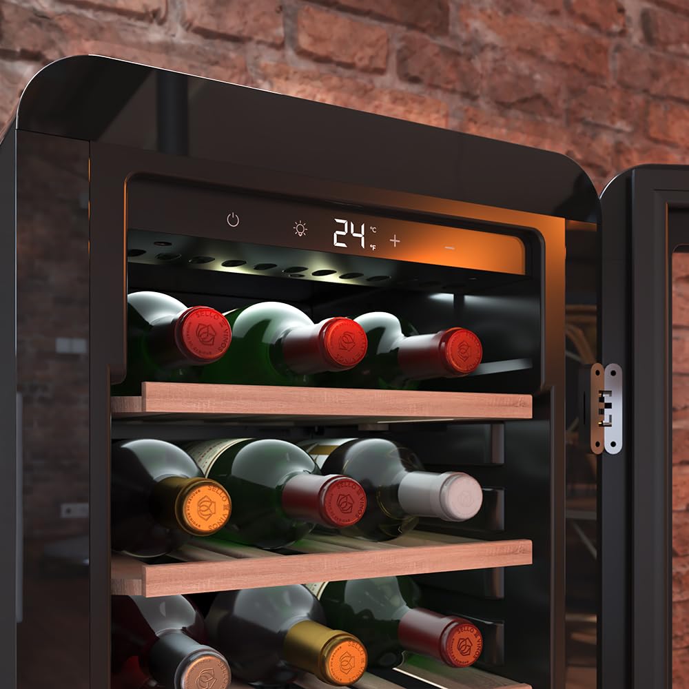 Cecotec Bolero Grandsommelier 18 Botellas, Beige, LED