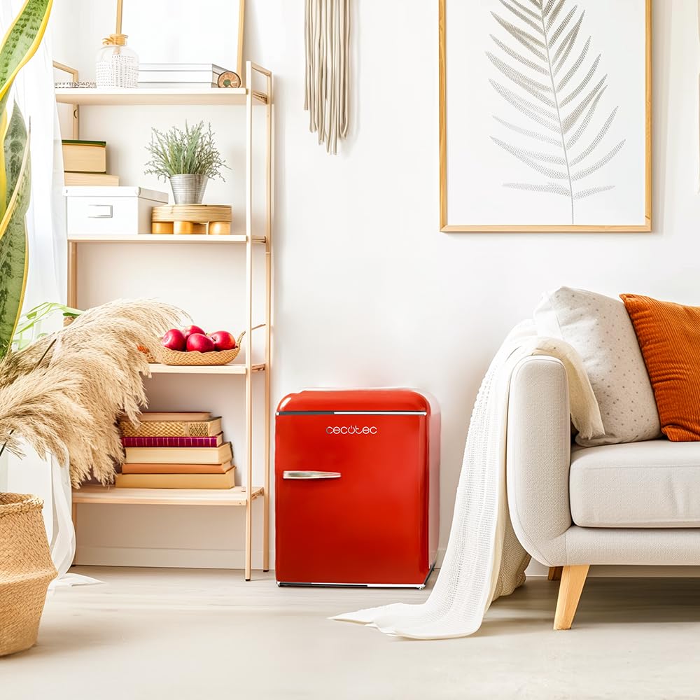 Cecotec Bolero CoolMarket TT45 Mini Frigorífico 45L Retro, Rojo