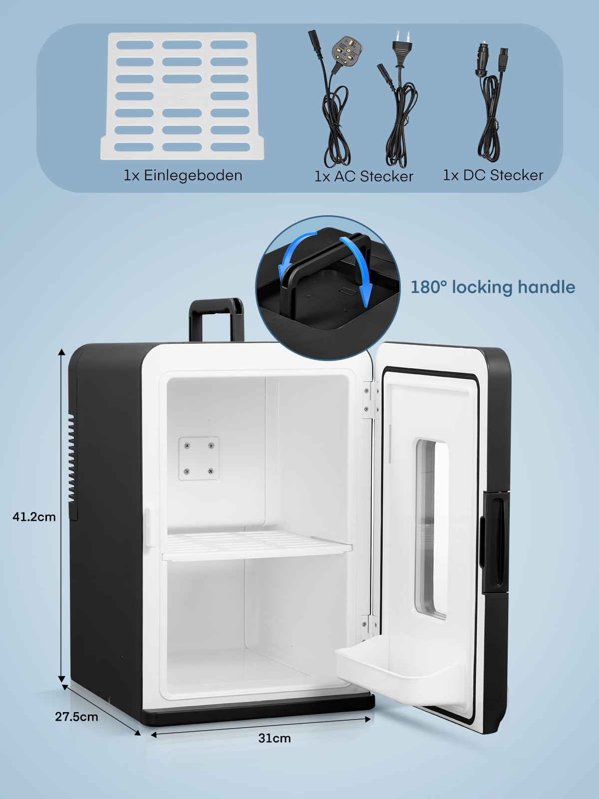 FOHERE Mini Nevera 15L, Portátil 12V/220V, Frío/Calor, Negro