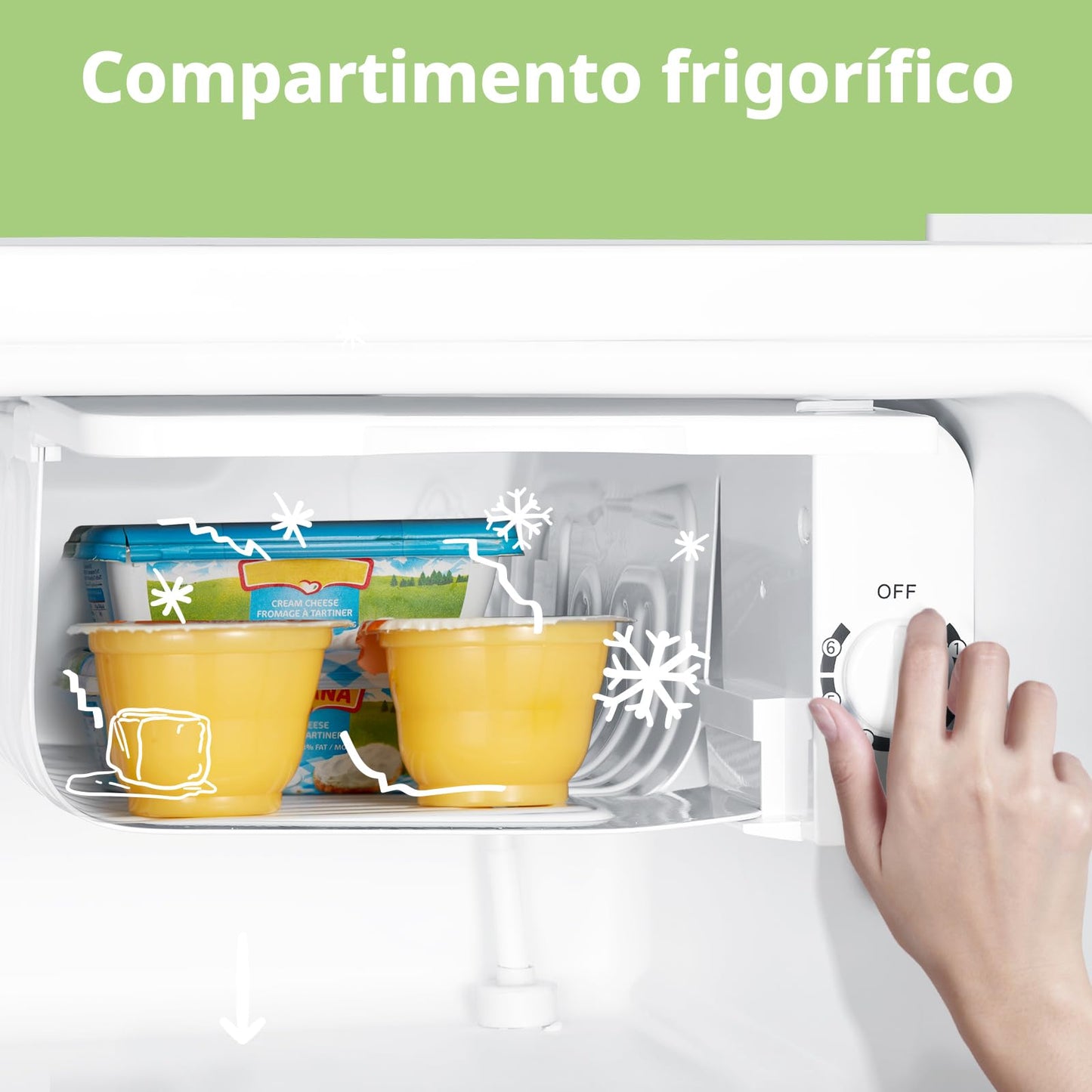 COMFEE' RCD50WH2(E) Mini Frigorífico 43L, Silencioso, Blanco