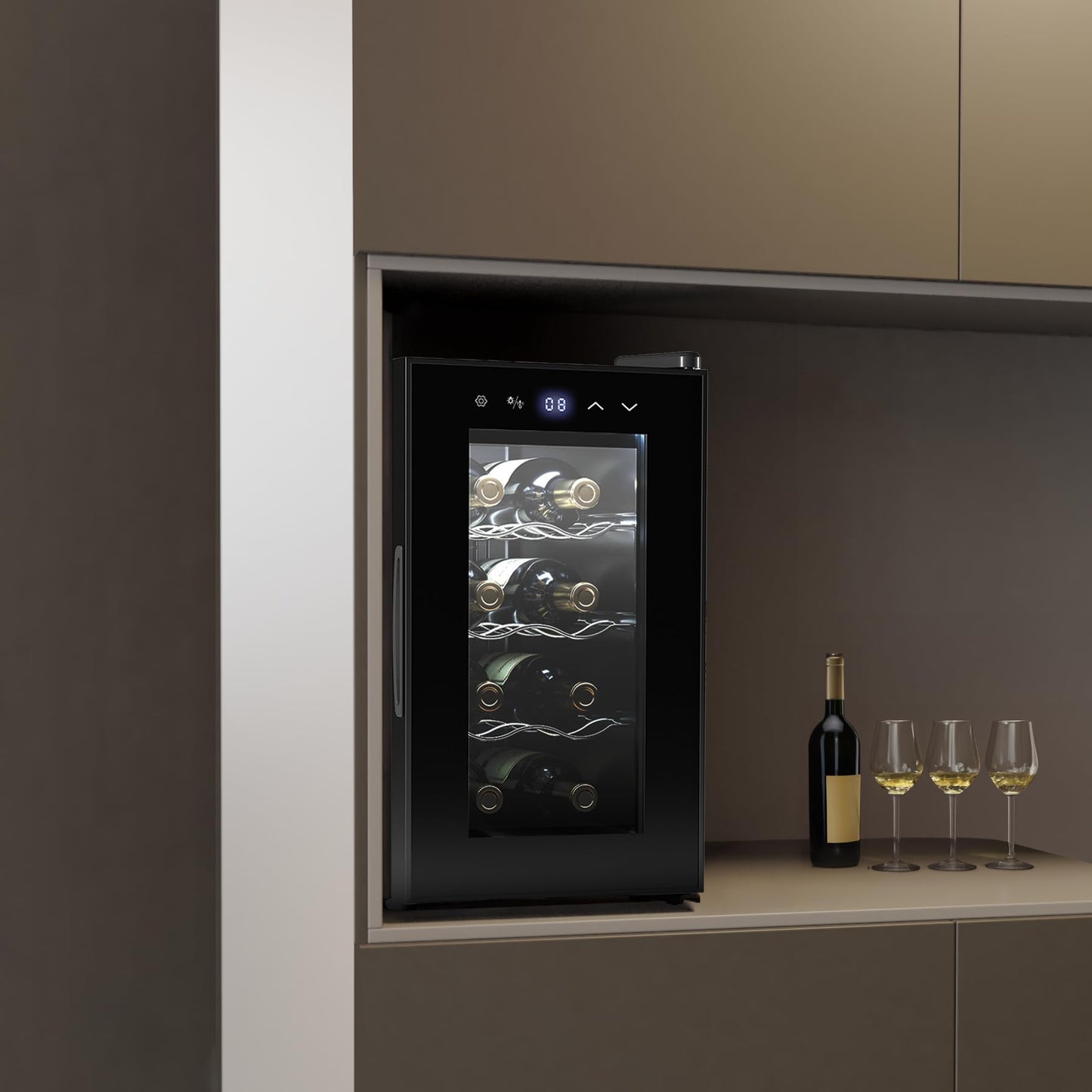 Cecotec Bolero Grandsommelier 8 Botellas, Termoeléctrica, LED