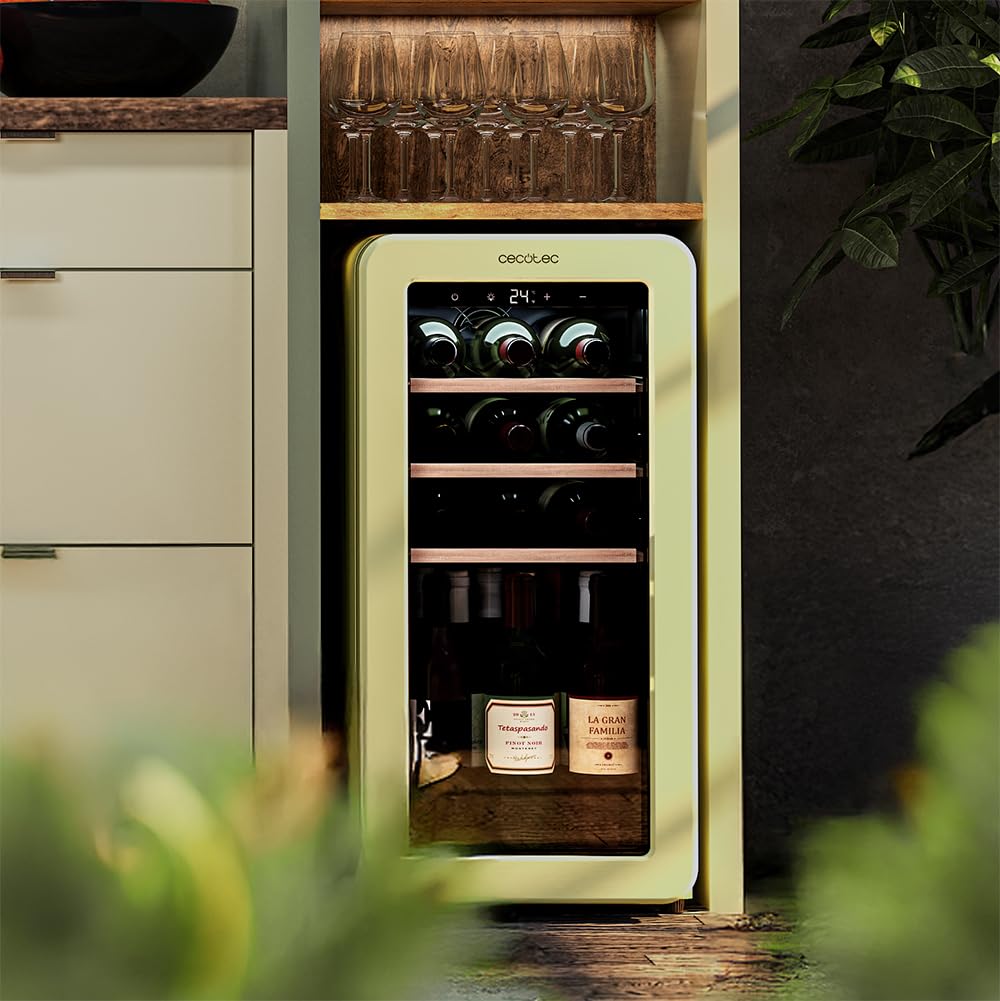 Cecotec Bolero Grandsommelier 18 Botellas, Beige, LED