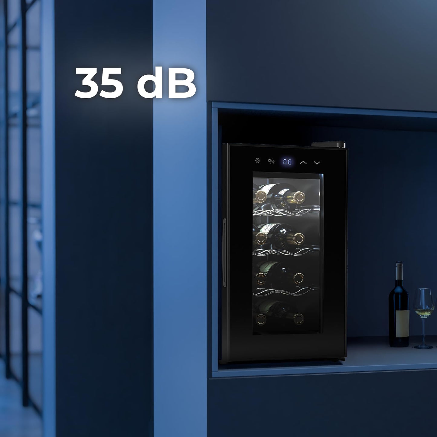 Cecotec Bolero Grandsommelier 8 Botellas, Termoeléctrica, LED