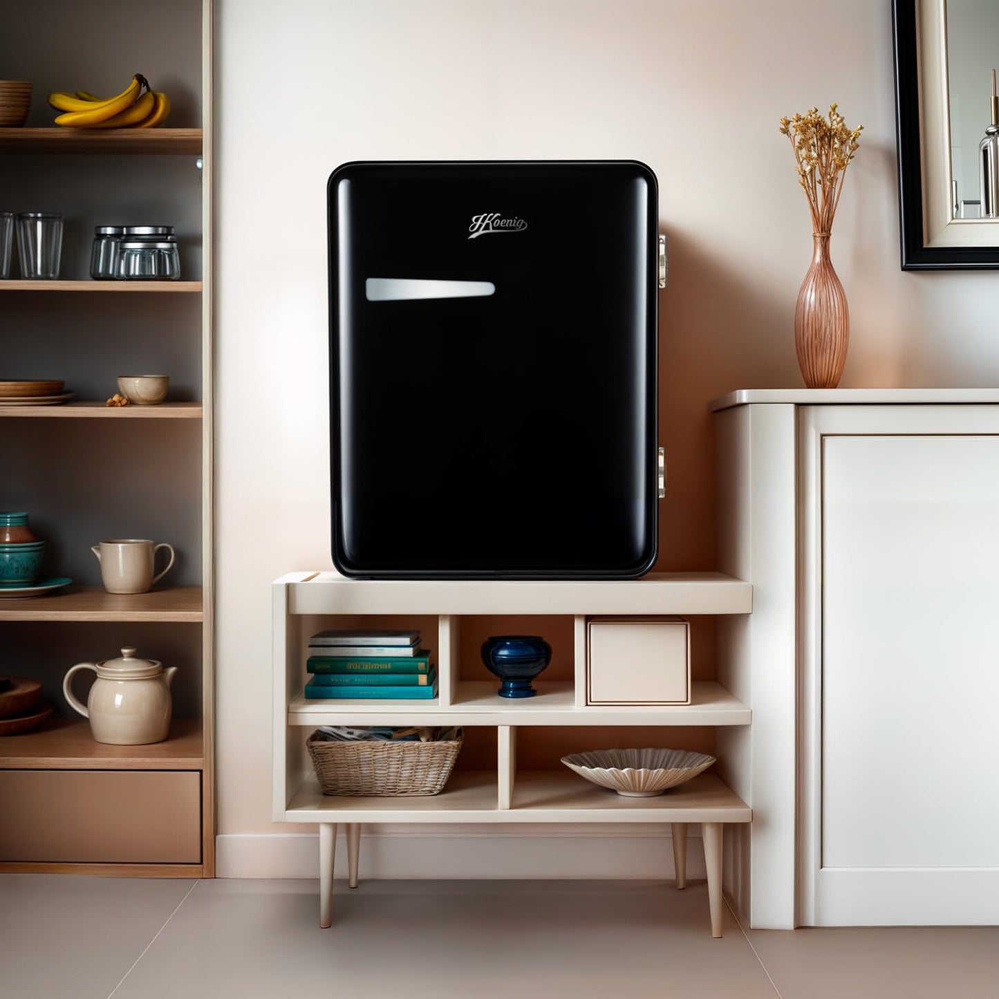 H.Koenig Mini Bar TOAD9 31L, Vintage, Silencioso, Negro
