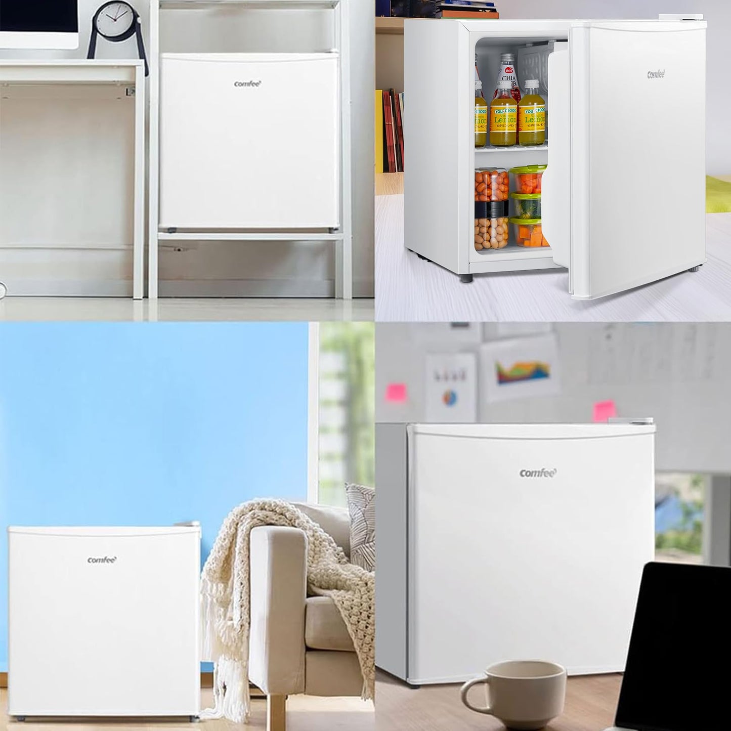 COMFEE' RCD50WH2(E) Mini Frigorífico 43L, Silencioso, Blanco