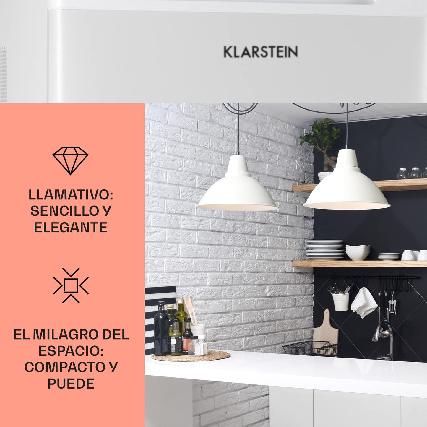 KLARSTEIN Mini Nevera 30L, Frío 0-15°C, Estantes Ajustables