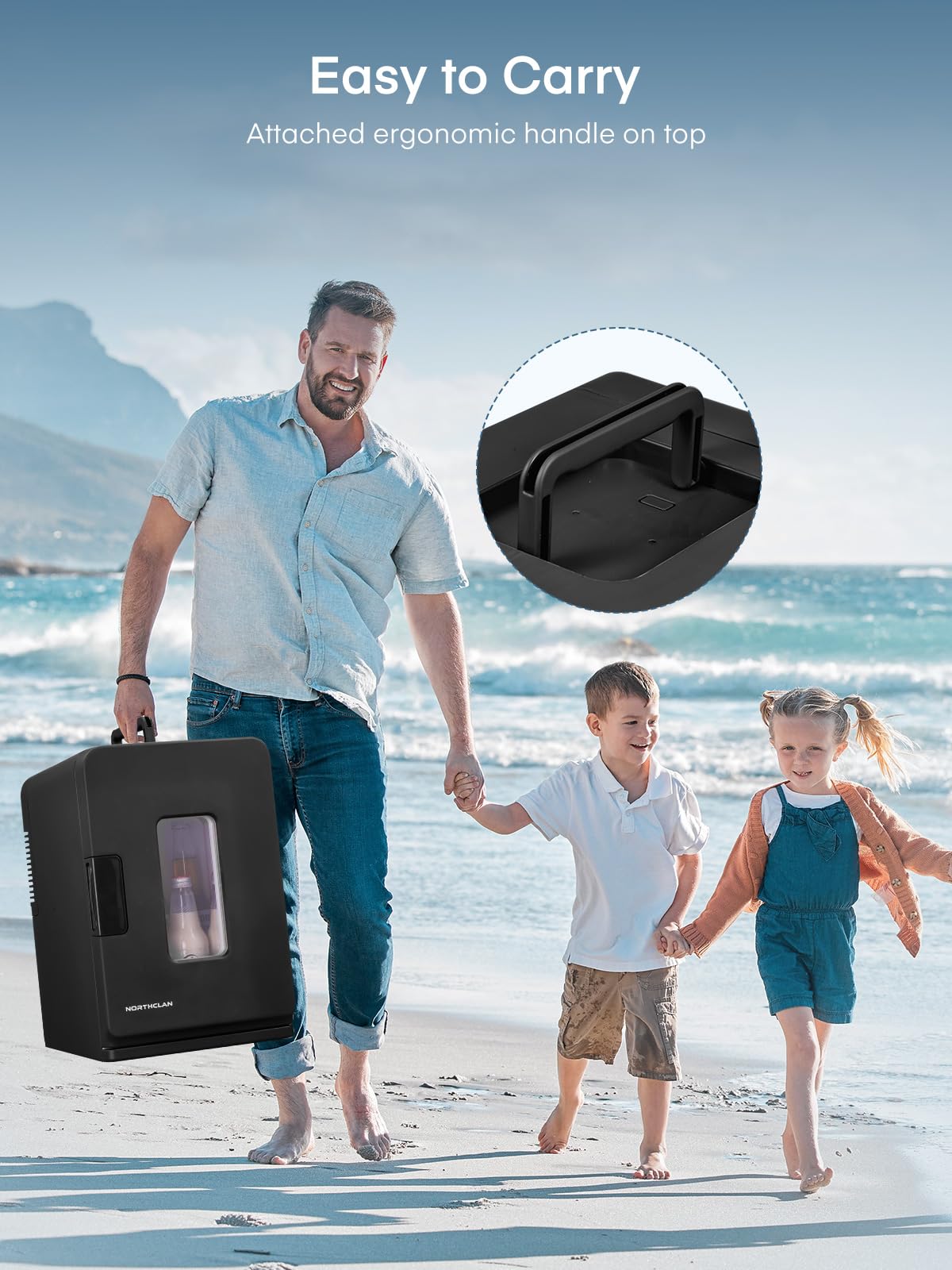 FOHERE Mini Nevera 15L, Portátil 12V/220V, Frío/Calor, Negro