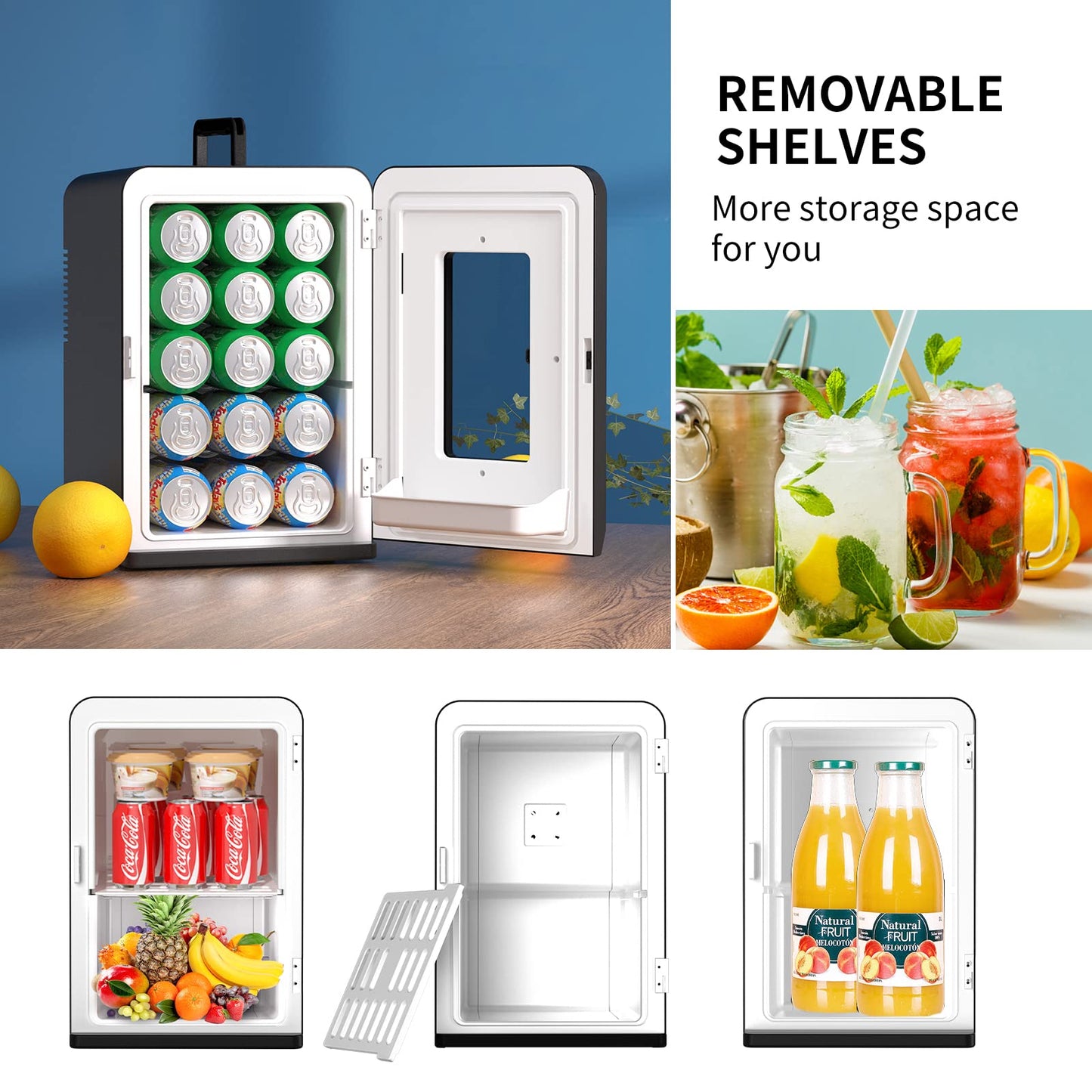 Mini Nevera 15L, Portátil 12V/220V, Frío/Calor, Dormitorio/Coche