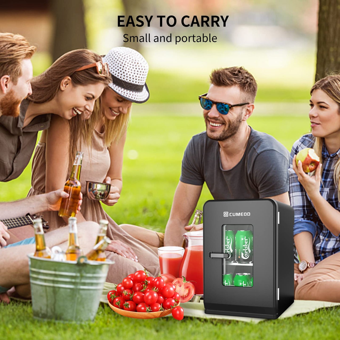 Mini Nevera 15L, Portátil 12V/220V, Frío/Calor, Dormitorio/Coche