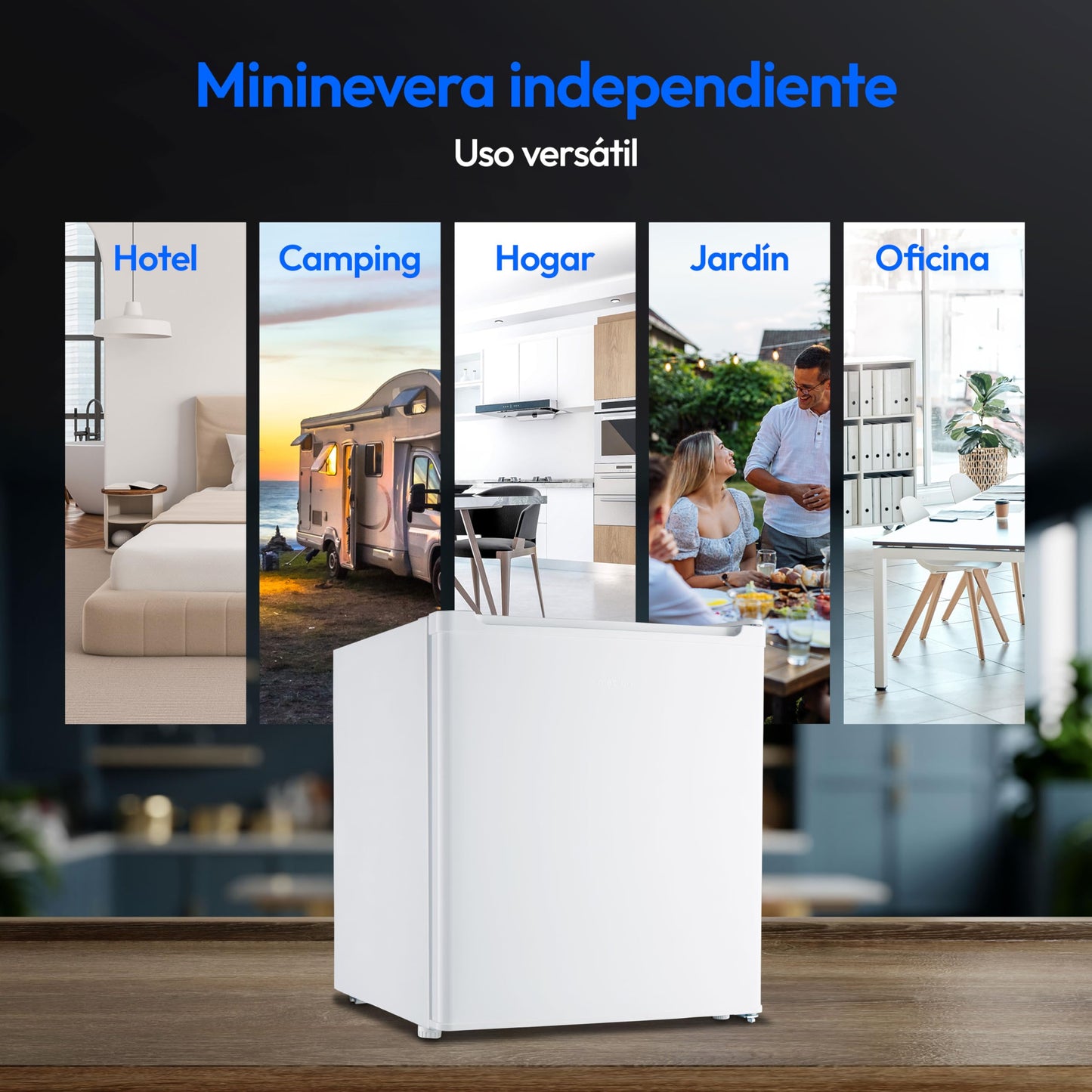MEDION Mini Frigorífico 41L con Hielo, Blanco, Ajustable