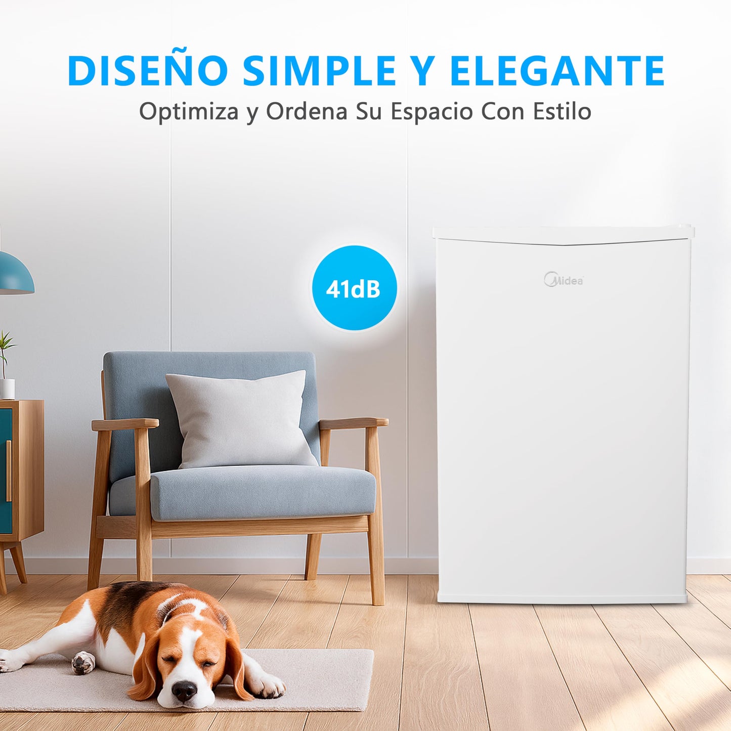 Midea Mini Frigorífico 93L, Bajo Consumo, Silencioso, Hogar/Oficina