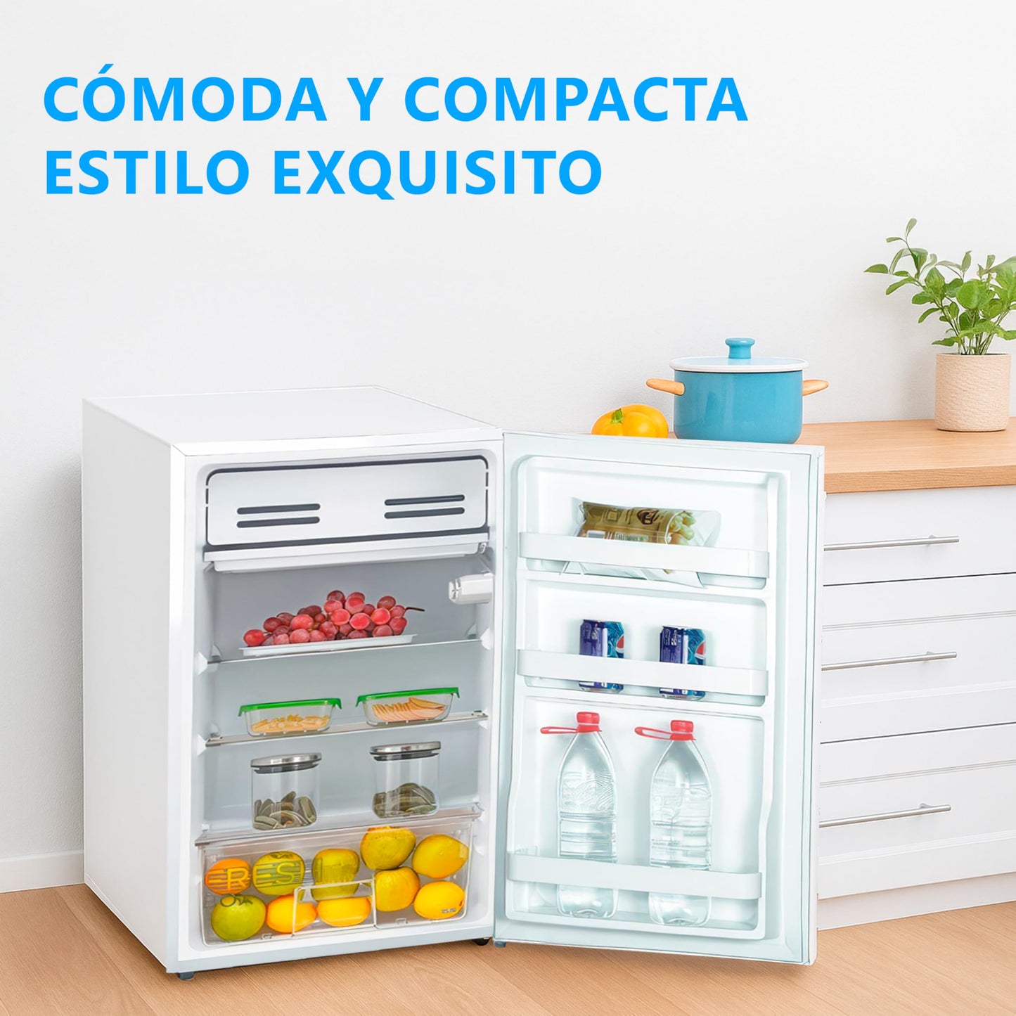 Midea Mini Frigorífico 93L, Bajo Consumo, Silencioso, Hogar/Oficina