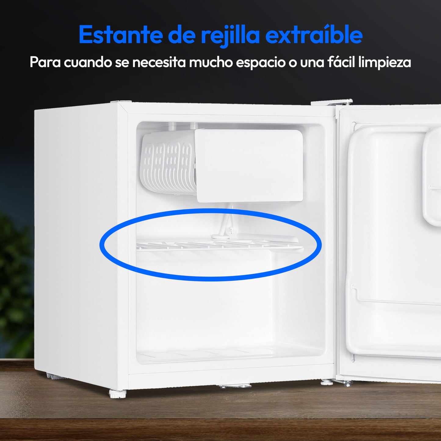 MEDION Mini Frigorífico 41L con Hielo, Blanco, Ajustable