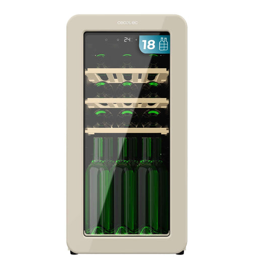 Cecotec Bolero Grandsommelier 18 Botellas, Beige, LED